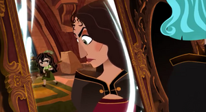 Gothel telling her daughter to sweep quieter in a mean way