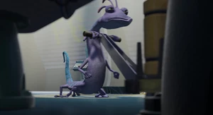 Randal pushes the cart.