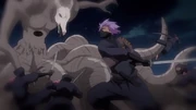 Hanza battling a  alongside other Kasumioji assassins