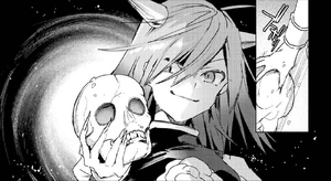 Ibaraki-Douji's Arm holding the skull of the human she has eaten.
