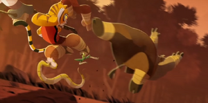 Boar being defeated.