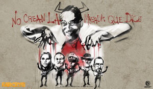 Grafitti of Castillo with his associates.