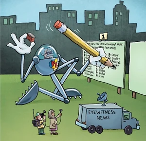 Poopypants in his robo-suit.