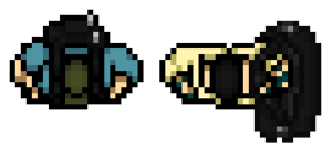 The Janitors' in-game sprites from Hotline Miami 2: Wrong Number.