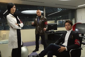 Urga in his office with his fellow Nova Shocker executives.