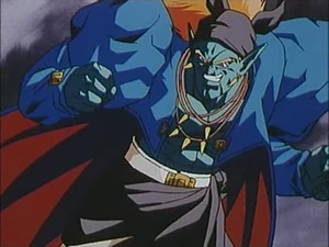 Bojack about to fire his Grand Smasher technique against Piccolo.