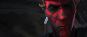 Maul increased the boosters causing Ahsoka to begin sliding across the floor of the hangar and forcing Rex to grab her hand to stop her from slipping away.