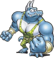 Krusha as seen in a trading card manufactured by Rare and Ahomaro Games