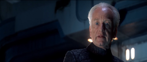 Palpatine tells Anakin to leave Obi-Wan or they won't escape the ship.