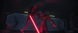 Maul easily overcame him by grabbing his face with his robotic leg.