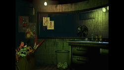 Masks of Toy Chica and the toy animatronics in The Office.