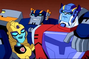 Elita One with Optimus and Sentinel.