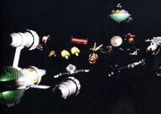 The Liberator prepares to engage the Andromedan fleet