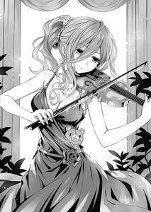 Reine playing a violin.