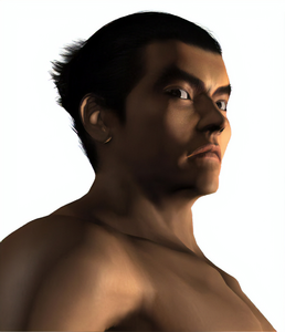 a portrait of kazuya mishima, closeup, art by lois van