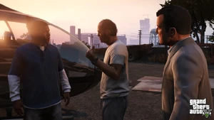 ProtagonistsOnMission-GTAV.jpg (468 KB) Franklin meets Trevor for the first time.