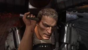 B.J. killing Rudi with his pipe.