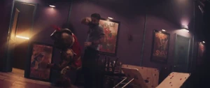 The Janitor throwing Knighty to the floor.