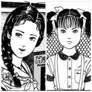 Kuriko as an adult and child.