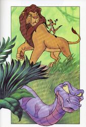 Joka following Simba and Timon