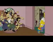 The Munchers attempting to get inside the Simpsons house.