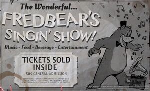 A vintage poster of Fredbear.