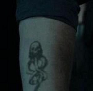 Lucius' Death Eater Mark.