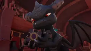Dark Spyro unknowingly holding the Wumpan Puzzle Box.