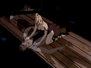 Lilly feeding on a young man.