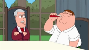Carter forcing Peter to drink his blood for his own amusement.