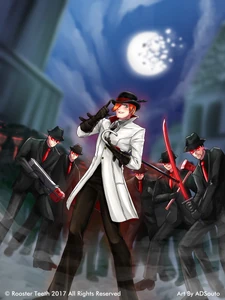 Junior's Henchmen on one of Roman Torchwick's cards for the board game RWBY: Comabt Ready.