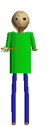Baldi "slapping" his broken ruler.