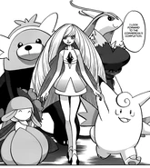 Lusamine and her Pokemon in the manga.