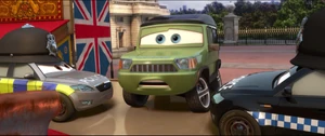 Axlerod being surrounded by two police cars.