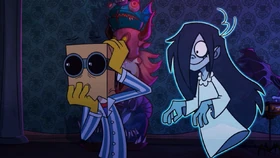 Emilia greets Dr. Flug in the third episode The VVV.