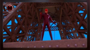 Hawk Moth broadcasting to Paris about his oncoming victory.