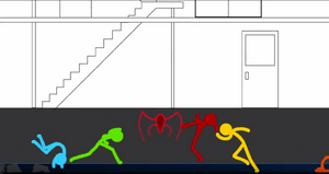 A ViraBot vs. the stick figures