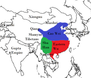 The Three Kingdoms in 220 AD.