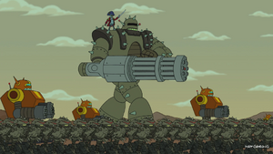 Bender as the new general of the "Killbots" army from Richard Nixon empire in the future.