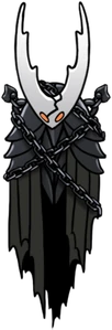 The Hollow Knight in chains.