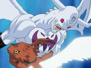 Guilmon vs. IceDevimon.