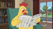 Ernie reading the news.