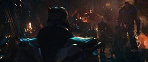 Maw listens to Thanos' speech.