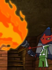 Katz with a flamethrower