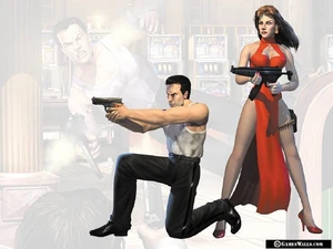 Elena with McClane on a wallpaper.