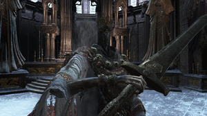 A closeup of Sulyvahn's featureless face.