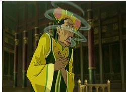 Zaheer uses airbending on the Earth Queen.