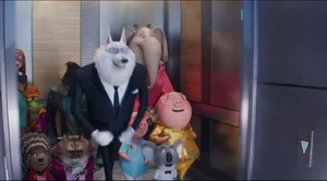 Jimmy leading Buster and his crew outside.