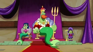 Neptune sitting on his throne.