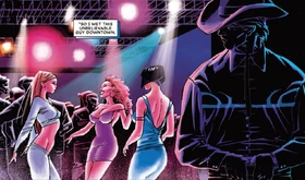 The rapist stalking his latest victim at a club.